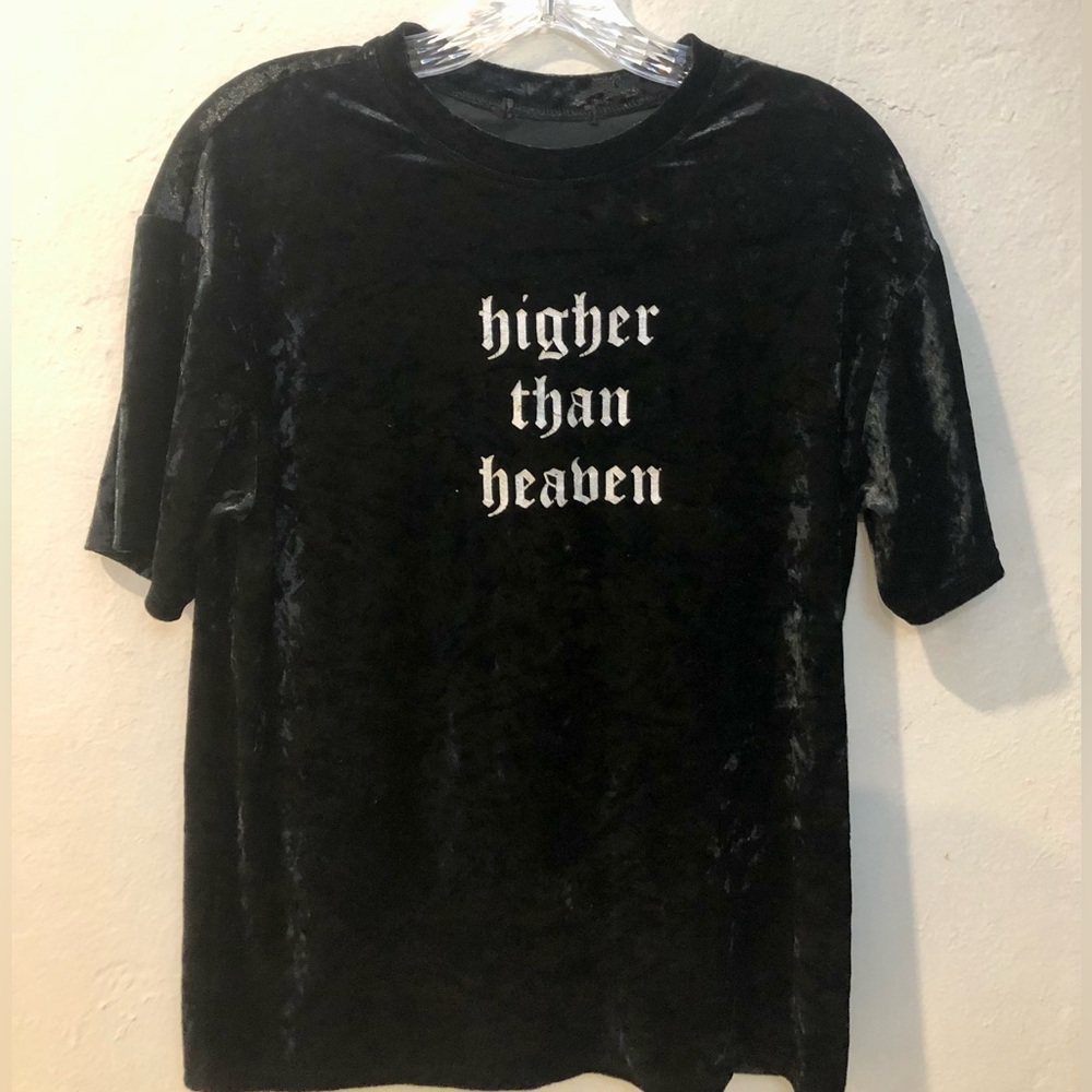 Black Crushed Velvet T-shirt